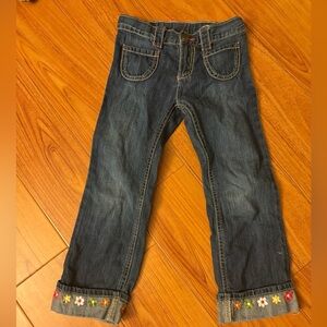 Gymboree Blue Denim Jeans with Floral Embroidery